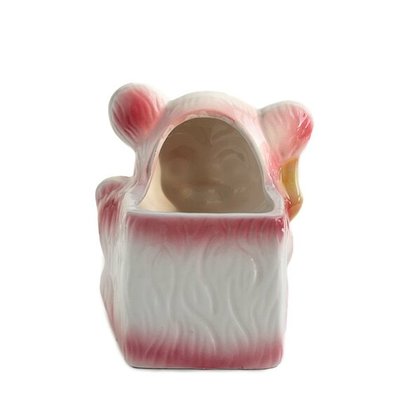 Vintage Pink Baby Bear Ceramic Planter - Picture 3 of 5